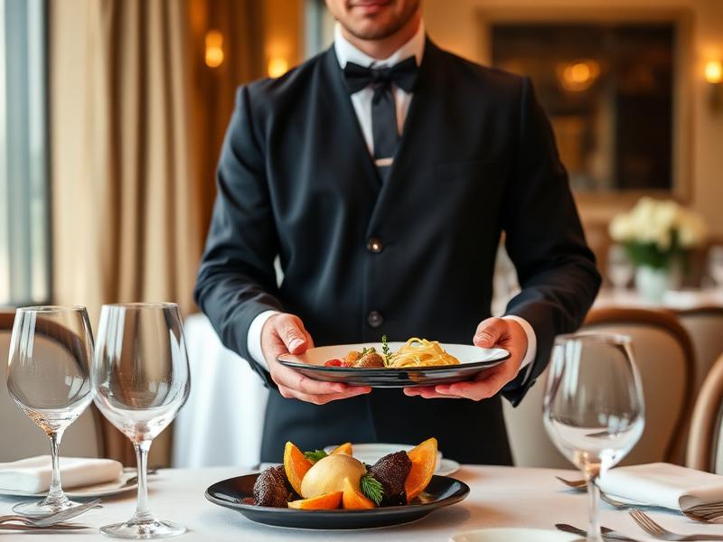 Equipe de garçons profissionais em uniforme elegante para eventos corporativos e sociais